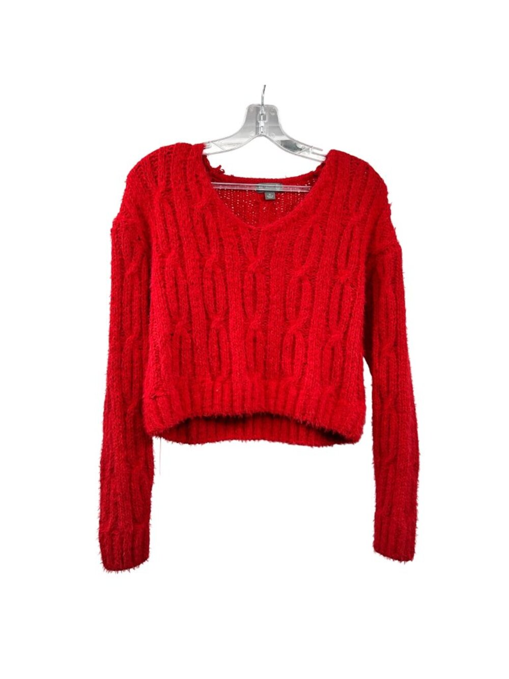 Cupcake Clothing LTD Womens Cropped Sweater Knit Long Sleeve Red Medium